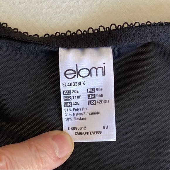 Elomi 4033 Soft Cup Black Lace & Satin Bows Bra - Picture 10 of 12